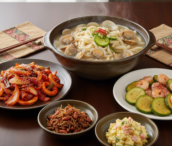 Korean Cusine: Hand-Cut Noodles With Clams